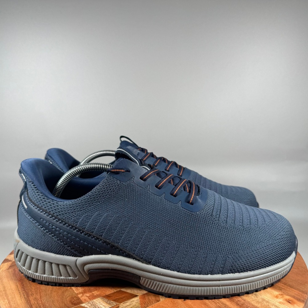 Orthofeet 20027 Mens Blue Slip Resistant Orthopedic Sneaker Size 9.5 2E Wide